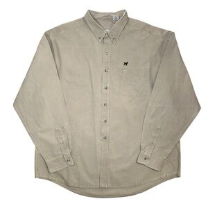 LABRADOR APPAREL Long Sleeve Tan Khaki Button Down Shirt Mens Size XXL